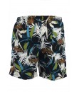 Short Floral Estampado Calção elastano P M G Gg Verão Preto branco